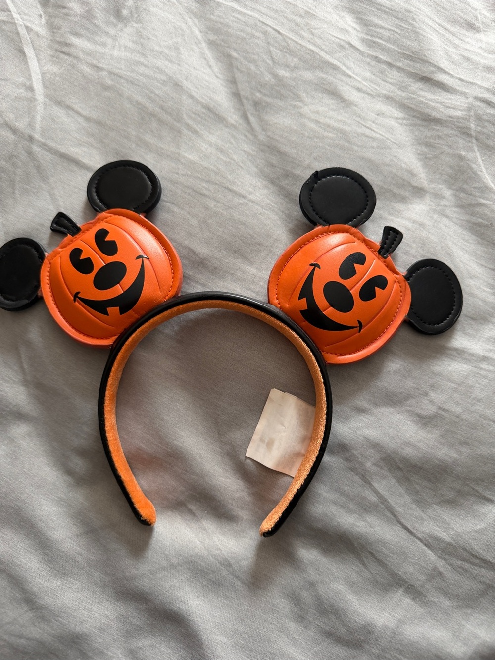 Disney Parks Halloween Jack O' Lantern Pumpkin Minnie Mickey Ears Headband